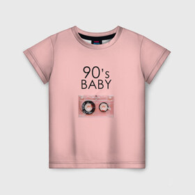 Детская футболка 3D с принтом 90-е в Екатеринбурге, 100% гипоаллергенный полиэфир | прямой крой, круглый вырез горловины, длина до линии бедер, чуть спущенное плечо, ткань немного тянется | mtv | music | детство | дискотека | кассета | музыка | перестройка | ретро | ссср