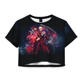 Женская футболка 3D укороченная с принтом Devil May Cry в Екатеринбурге, 100% полиэстер | круглая горловина, длина футболки до линии талии, рукава с отворотами | devilmaycry | dmc