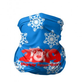 Бандана-труба 3D с принтом НОВЫЙ ГОД 2019 в Екатеринбурге, 100% полиэстер, ткань с особыми свойствами — Activecool | плотность 150‒180 г/м2; хорошо тянется, но сохраняет форму | Тематика изображения на принте: christmas | new year | pig | snow | год свиньи | ёлка | зима | кабан | каникулы | новогодний паттерн | новый год | праздник | рождество | свинья | снег | снежинки