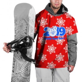 Накидка на куртку 3D с принтом HAPPY NEW YEAR 2019 в Екатеринбурге, 100% полиэстер |  | christmas | new year | pig | snow | год свиньи | ёлка | зима | кабан | каникулы | новогодний паттерн | новый год | праздник | рождество | свинья | снег | снежинки