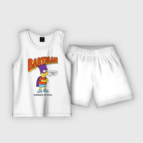 Детская пижама с шортами хлопок с принтом Барт Симпсон в Екатеринбурге,  |  | bart simpson | simpsons | барт | барт симпсон | бартмен | симпcоны | супергерой
