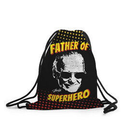 Рюкзак-мешок 3D с принтом Stan Lee: Father of Superhero в Екатеринбурге, 100% полиэстер | плотность ткани — 200 г/м2, размер — 35 х 45 см; лямки — толстые шнурки, застежка на шнуровке, без карманов и подкладки | avengers | father | hero | hulk | iron | lee | man | stan | stan lee | stanlee | superhero | thor | анти | герой | железный | комиксы | лии | мстители | отец | стен | стенли | стэн ли | супер | супергероев | тор | халк | человек