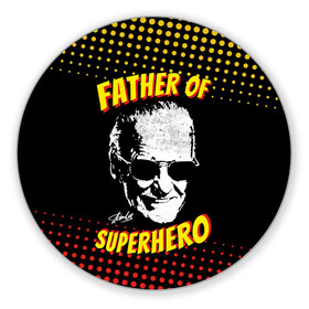 Коврик для мышки круглый с принтом Stan Lee: Father of Superhero в Екатеринбурге, резина и полиэстер | круглая форма, изображение наносится на всю лицевую часть | Тематика изображения на принте: avengers | father | hero | hulk | iron | lee | man | stan | stan lee | stanlee | superhero | thor | анти | герой | железный | комиксы | лии | мстители | отец | стен | стенли | стэн ли | супер | супергероев | тор | халк | человек