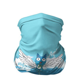 Бандана-труба 3D с принтом Happy Aye! (Fairy Tail) в Екатеринбурге, 100% полиэстер, ткань с особыми свойствами — Activecool | плотность 150‒180 г/м2; хорошо тянется, но сохраняет форму | anime | blue | cat | fairy tail | happy | аниме | кот | кошка | синий | хвост феи | хэппи