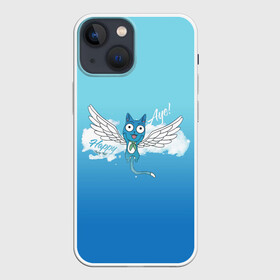 Чехол для iPhone 13 mini с принтом Happy Aye (Fairy Tail) в Екатеринбурге,  |  | Тематика изображения на принте: anime | blue | cat | fairy tail | happy | аниме | кот | кошка | синий | хвост феи | хэппи