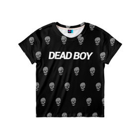 Детская футболка 3D с принтом Bones Deadboy в Екатеринбурге, 100% гипоаллергенный полиэфир | прямой крой, круглый вырез горловины, длина до линии бедер, чуть спущенное плечо, ткань немного тянется | bones | boy | dead | deadboy | elmo | hdmi | hip | hop | kennedy | metal | rap | rapper | scream | sesh | seshollowaterboyz | skull | team | кеннеди | кости | костя | метал | рэп | рэпер | сеш | скрим | сэш | хип | хоп | череп | элмо