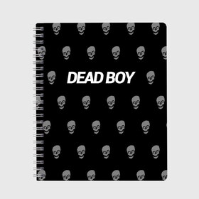 Тетрадь с принтом Bones Deadboy в Екатеринбурге, 100% бумага | 48 листов, плотность листов — 60 г/м2, плотность картонной обложки — 250 г/м2. Листы скреплены сбоку удобной пружинной спиралью. Уголки страниц и обложки скругленные. Цвет линий — светло-серый
 | bones | boy | dead | deadboy | elmo | hdmi | hip | hop | kennedy | metal | rap | rapper | scream | sesh | seshollowaterboyz | skull | team | кеннеди | кости | костя | метал | рэп | рэпер | сеш | скрим | сэш | хип | хоп | череп | элмо