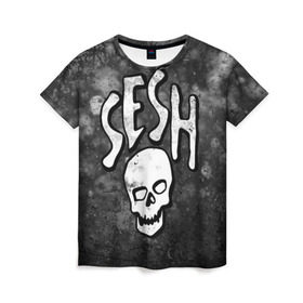 Женская футболка 3D с принтом SESH Team (Bones) в Екатеринбурге, 100% полиэфир ( синтетическое хлопкоподобное полотно) | прямой крой, круглый вырез горловины, длина до линии бедер | bones | boy | dead | deadboy | elmo | hdmi | hip | hop | kennedy | metal | rap | rapper | scream | sesh | seshollowaterboyz | skull | team | кеннеди | кости | костя | метал | рэп | рэпер | сеш | скрим | сэш | хип | хоп | череп | элмо