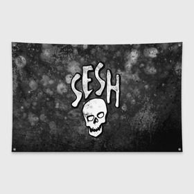 Флаг-баннер с принтом SESH Team (Bones) в Екатеринбурге, 100% полиэстер | размер 67 х 109 см, плотность ткани — 95 г/м2; по краям флага есть четыре люверса для крепления | bones | boy | dead | deadboy | elmo | hdmi | hip | hop | kennedy | metal | rap | rapper | scream | sesh | seshollowaterboyz | skull | team | кеннеди | кости | костя | метал | рэп | рэпер | сеш | скрим | сэш | хип | хоп | череп | элмо