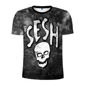 Мужская футболка 3D спортивная с принтом SESH Team (Bones) в Екатеринбурге, 100% полиэстер с улучшенными характеристиками | приталенный силуэт, круглая горловина, широкие плечи, сужается к линии бедра | bones | boy | dead | deadboy | elmo | hdmi | hip | hop | kennedy | metal | rap | rapper | scream | sesh | seshollowaterboyz | skull | team | кеннеди | кости | костя | метал | рэп | рэпер | сеш | скрим | сэш | хип | хоп | череп | элмо