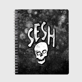Тетрадь с принтом SESH Team (Bones) в Екатеринбурге, 100% бумага | 48 листов, плотность листов — 60 г/м2, плотность картонной обложки — 250 г/м2. Листы скреплены сбоку удобной пружинной спиралью. Уголки страниц и обложки скругленные. Цвет линий — светло-серый
 | bones | boy | dead | deadboy | elmo | hdmi | hip | hop | kennedy | metal | rap | rapper | scream | sesh | seshollowaterboyz | skull | team | кеннеди | кости | костя | метал | рэп | рэпер | сеш | скрим | сэш | хип | хоп | череп | элмо