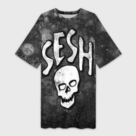 Платье-футболка 3D с принтом SESH Team (Bones) в Екатеринбурге,  |  | bones | boy | dead | deadboy | elmo | hdmi | hip | hop | kennedy | metal | rap | rapper | scream | sesh | seshollowaterboyz | skull | team | кеннеди | кости | костя | метал | рэп | рэпер | сеш | скрим | сэш | хип | хоп | череп | элмо
