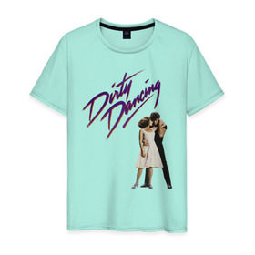 Мужская футболка хлопок с принтом Dirty Dancing в Екатеринбурге, 100% хлопок | прямой крой, круглый вырез горловины, длина до линии бедер, слегка спущенное плечо. | 80s | retro | retrowave | synthwave | грязныетанцы