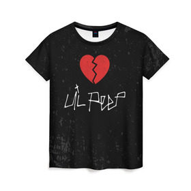 Женская футболка 3D с принтом Lil Peep Broken Heart в Екатеринбурге, 100% полиэфир ( синтетическое хлопкоподобное полотно) | прямой крой, круглый вырез горловины, длина до линии бедер | broken | dead | heart | lil | lil peep | lilpeep | music | peep | pump | rap | rapper | red | rip | густав | красное | лил | лил пип | лилпип | мертв | память | пип | разбитое | рип | рэп | рэпер | сердечко | сердце | умер | эмо