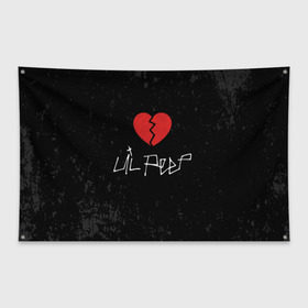 Флаг-баннер с принтом Lil Peep Broken Heart в Екатеринбурге, 100% полиэстер | размер 67 х 109 см, плотность ткани — 95 г/м2; по краям флага есть четыре люверса для крепления | broken | dead | heart | lil | lil peep | lilpeep | music | peep | pump | rap | rapper | red | rip | густав | красное | лил | лил пип | лилпип | мертв | память | пип | разбитое | рип | рэп | рэпер | сердечко | сердце | умер | эмо