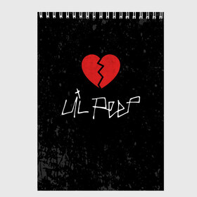 Скетчбук с принтом Lil Peep Broken Heart в Екатеринбурге, 100% бумага
 | 48 листов, плотность листов — 100 г/м2, плотность картонной обложки — 250 г/м2. Листы скреплены сверху удобной пружинной спиралью | broken | dead | heart | lil | lil peep | lilpeep | music | peep | pump | rap | rapper | red | rip | густав | красное | лил | лил пип | лилпип | мертв | память | пип | разбитое | рип | рэп | рэпер | сердечко | сердце | умер | эмо