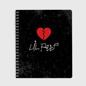 Тетрадь с принтом Lil Peep Broken Heart в Екатеринбурге, 100% бумага | 48 листов, плотность листов — 60 г/м2, плотность картонной обложки — 250 г/м2. Листы скреплены сбоку удобной пружинной спиралью. Уголки страниц и обложки скругленные. Цвет линий — светло-серый
 | broken | dead | heart | lil | lil peep | lilpeep | music | peep | pump | rap | rapper | red | rip | густав | красное | лил | лил пип | лилпип | мертв | память | пип | разбитое | рип | рэп | рэпер | сердечко | сердце | умер | эмо