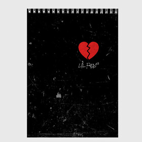 Скетчбук с принтом Lil Peep Broken Heart в Екатеринбурге, 100% бумага
 | 48 листов, плотность листов — 100 г/м2, плотность картонной обложки — 250 г/м2. Листы скреплены сверху удобной пружинной спиралью | broken | dead | heart | lil | lil peep | lilpeep | music | peep | pump | rap | rapper | red | rip | густав | красное | лил | лил пип | лилпип | мертв | память | пип | разбитое | рип | рэп | рэпер | сердечко | сердце | умер | эмо