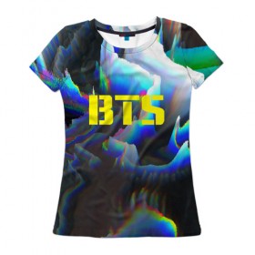 Женская футболка 3D с принтом BTS в Екатеринбурге, 100% полиэфир ( синтетическое хлопкоподобное полотно) | прямой крой, круглый вырез горловины, длина до линии бедер | bangtan boys | music | бангтан бойс | бтс | корея | музыка | парни | поп музыка