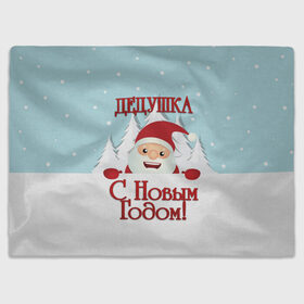 Плед 3D с принтом Дедушке в Екатеринбурге, 100% полиэстер | закругленные углы, все края обработаны. Ткань не мнется и не растягивается | Тематика изображения на принте: дед | дед мороз | дедушка | дедушке | елка | зима | любимому | новогодние | новый год | олень | подарок | рождество | с новым годом | самому | снег | снеговик