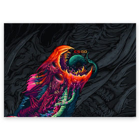 Поздравительная открытка с принтом CS:GO - Hyper Beast Original в Екатеринбурге, 100% бумага | плотность бумаги 280 г/м2, матовая, на обратной стороне линовка и место для марки
 | asiimov | beast | counter | counter strike | counterstrike | cs go | cs:go | csgo | global | hyper | hyperbeast | offensive | skin | strike | азимов | гоу | контер | контр | контра | контрстрайк | скин | страйк | сы пщ