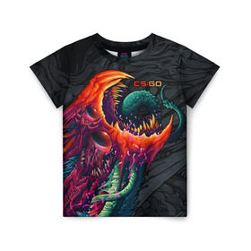 Детская футболка 3D с принтом CS:GO - Hyper Beast Original в Екатеринбурге, 100% гипоаллергенный полиэфир | прямой крой, круглый вырез горловины, длина до линии бедер, чуть спущенное плечо, ткань немного тянется | Тематика изображения на принте: asiimov | beast | counter | counter strike | counterstrike | cs go | cs:go | csgo | global | hyper | hyperbeast | offensive | skin | strike | азимов | гоу | контер | контр | контра | контрстрайк | скин | страйк | сы пщ