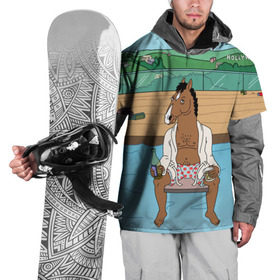 Накидка на куртку 3D с принтом Конь БоДжек в Екатеринбурге, 100% полиэстер |  | bojack | hollywood | horseman | бассейн | боджек | конь