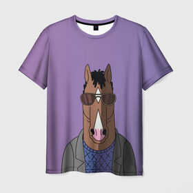 Мужская футболка 3D с принтом БоДжек в Екатеринбурге, 100% полиэфир | прямой крой, круглый вырез горловины, длина до линии бедер | Тематика изображения на принте: bojack | horseman | боджек | конь | очки