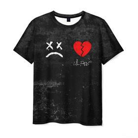 Мужская футболка 3D с принтом Lil Peep RIP в Екатеринбурге, 100% полиэфир | прямой крой, круглый вырез горловины, длина до линии бедер | broken | dead | heart | lil | lil peep | lilpeep | music | peep | pump | rap | rapper | red | rip | густав | красное | лил | лил пип | лилпип | мертв | память | пип | разбитое | рип | рэп | рэпер | сердечко | сердце | умер | эмо