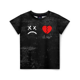 Детская футболка 3D с принтом Lil Peep RIP в Екатеринбурге, 100% гипоаллергенный полиэфир | прямой крой, круглый вырез горловины, длина до линии бедер, чуть спущенное плечо, ткань немного тянется | broken | dead | heart | lil | lil peep | lilpeep | music | peep | pump | rap | rapper | red | rip | густав | красное | лил | лил пип | лилпип | мертв | память | пип | разбитое | рип | рэп | рэпер | сердечко | сердце | умер | эмо