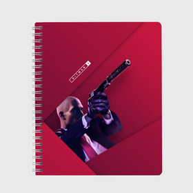 Тетрадь с принтом HITMAN 2 c Пистолетом в Екатеринбурге, 100% бумага | 48 листов, плотность листов — 60 г/м2, плотность картонной обложки — 250 г/м2. Листы скреплены сбоку удобной пружинной спиралью. Уголки страниц и обложки скругленные. Цвет линий — светло-серый
 | Тематика изображения на принте: action | agent | agent 47 | game | games | hit | hitman | hitman 2 | hitmen | killer | man | stealth | агент | агент 47 | игра | игры | пистолет | стелс | хитман | хитмен | хитмэн | экшн