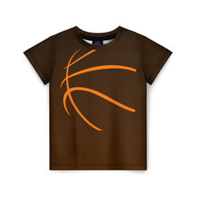 Детская футболка 3D с принтом Баскетболист в Екатеринбурге, 100% гипоаллергенный полиэфир | прямой крой, круглый вырез горловины, длина до линии бедер, чуть спущенное плечо, ткань немного тянется | баскетбол | баскетболист | мяч баскетбольный