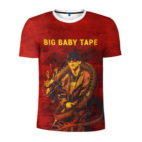 Мужская футболка 3D спортивная с принтом BIG BABY TAPE - Dragonborn в Екатеринбурге, 100% полиэстер с улучшенными характеристиками | приталенный силуэт, круглая горловина, широкие плечи, сужается к линии бедра | baby | bbt | big | dragonborn | dragons | fire | gimme | lost | rap | raper | tape | the | trap | взял | дракон | драконы | огонь | русский | рэп | рэппер | твою