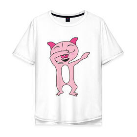 Мужская футболка хлопок Oversize с принтом DAB Pig в Екатеринбурге, 100% хлопок | свободный крой, круглый ворот, “спинка” длиннее передней части | Тематика изображения на принте: 