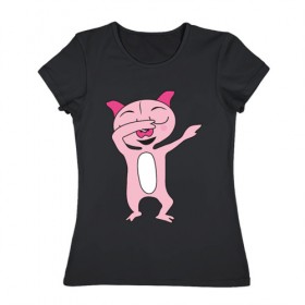 Женская футболка хлопок с принтом DAB Pig в Екатеринбурге, 100% хлопок | прямой крой, круглый вырез горловины, длина до линии бедер, слегка спущенное плечо | 