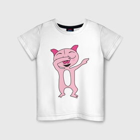 Детская футболка хлопок с принтом DAB Pig в Екатеринбурге, 100% хлопок | круглый вырез горловины, полуприлегающий силуэт, длина до линии бедер | 