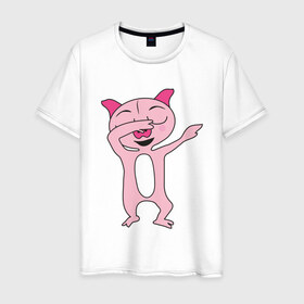 Мужская футболка хлопок с принтом DAB Pig в Екатеринбурге, 100% хлопок | прямой крой, круглый вырез горловины, длина до линии бедер, слегка спущенное плечо. | Тематика изображения на принте: 