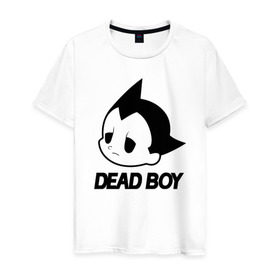 Мужская футболка хлопок с принтом DEAD BOY   BONES в Екатеринбурге, 100% хлопок | прямой крой, круглый вырез горловины, длина до линии бедер, слегка спущенное плечо. | bones | cloudrap | dead | deadboy | logo | music | rap | sesh | боунс | клаудреп | кости | лого | музыка | реп