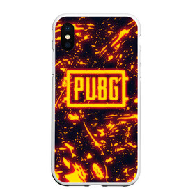 Чехол для iPhone XS Max матовый с принтом PUBG в Екатеринбурге, Силикон | Область печати: задняя сторона чехла, без боковых панелей | action | battle royal | fire | game | play | playerunknowns battlegrounds | pubg | winner winner chiken dinner | огонь | шутер