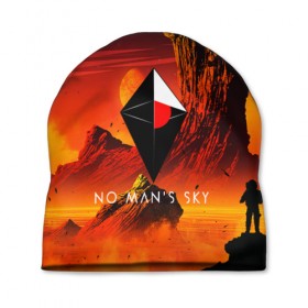 Шапка 3D с принтом NO MANS SKY в Екатеринбурге, 100% полиэстер | универсальный размер, печать по всей поверхности изделия | game | hill | hills | mounatin | mounatins | nms | no mans sky | planet | rock | rocks | sky | snow | space | winter | игры | планеты