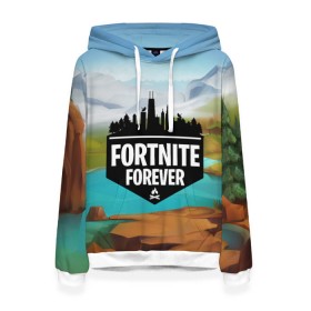 Женская толстовка 3D с принтом Fortnite Forever в Екатеринбурге, 100% полиэстер  | двухслойный капюшон со шнурком для регулировки, мягкие манжеты на рукавах и по низу толстовки, спереди карман-кенгуру с мягким внутренним слоем. | battle royale | fortnite | fortnite battle royale | futuresynth | game | outrun | retrowave | synth | synthwave | игры | ретровейв | синтвейв | фортнайт