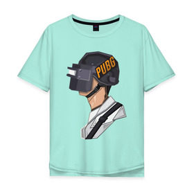 Мужская футболка хлопок Oversize с принтом PUBG minimal в Екатеринбурге, 100% хлопок | свободный крой, круглый ворот, “спинка” длиннее передней части | fortnite | gaming | minimal | pubg | pubgfunny | pubgmeme | pubgmemes | pubgmobile | pubgxbox | минимализм | пубг