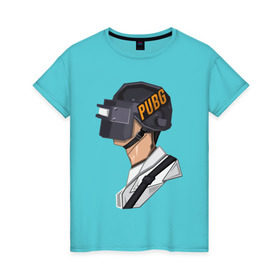 Женская футболка хлопок с принтом PUBG minimal в Екатеринбурге, 100% хлопок | прямой крой, круглый вырез горловины, длина до линии бедер, слегка спущенное плечо | fortnite | gaming | minimal | pubg | pubgfunny | pubgmeme | pubgmemes | pubgmobile | pubgxbox | минимализм | пубг