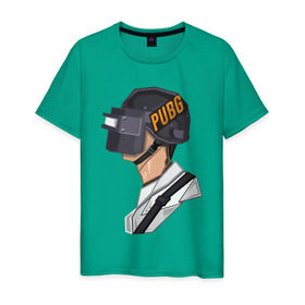 Мужская футболка хлопок с принтом PUBG minimal в Екатеринбурге, 100% хлопок | прямой крой, круглый вырез горловины, длина до линии бедер, слегка спущенное плечо. | fortnite | gaming | minimal | pubg | pubgfunny | pubgmeme | pubgmemes | pubgmobile | pubgxbox | минимализм | пубг