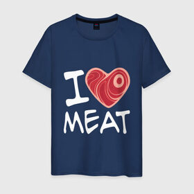 Мужская футболка хлопок с принтом Я люблю мясо в Екатеринбурге, 100% хлопок | прямой крой, круглый вырез горловины, длина до линии бедер, слегка спущенное плечо. | cook | heart | love | meat | бекон | блюдо | еда | кок | кухня | люблю | мясо | пища | повар | ресторан | свинина | свинья | сердце | шашлык