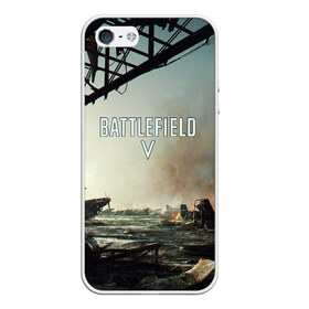 Чехол для iPhone 5/5S матовый с принтом BATTLEFIELD в Екатеринбурге, Силикон | Область печати: задняя сторона чехла, без боковых панелей | action | battlefield | battlefield 5 | battlefield v | dice | electronic arts | game | war | world war | война | вторая мировая | игры | солдат | солдаты | шутер