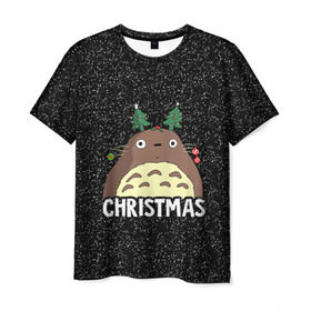 Мужская футболка 3D с принтом Totoro Christmas в Екатеринбурге, 100% полиэфир | прямой крой, круглый вырез горловины, длина до линии бедер | anime | christmas | moon | myneighbortotoro | night | totoro | xmas | аниме | канта | кодомо | котобус | кусакабэ | мэй | рождество | сусуватари | тацуо | тоторо | хаяомиядзаки | ясуко