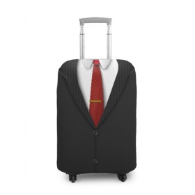 Чехол для чемодана 3D с принтом Костюм 47 в Екатеринбурге, 86% полиэфир, 14% спандекс | двустороннее нанесение принта, прорези для ручек и колес | agent47 | game | killer | агент47 | бесшумный
