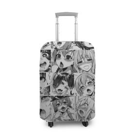 Чехол для чемодана 3D с принтом Ахегао в Екатеринбурге, 86% полиэфир, 14% спандекс | двустороннее нанесение принта, прорези для ручек и колес | ahegao | аниме | ахегао | мульт | мультфильм | сенпай | сэмпай