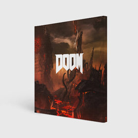 Холст квадратный с принтом DOOM в Екатеринбурге, 100% ПВХ |  | demon | devil | doom | doom vfr | evil | game | mars | red | демон | дум | игры | космос | красная планета | марс | пришельцы